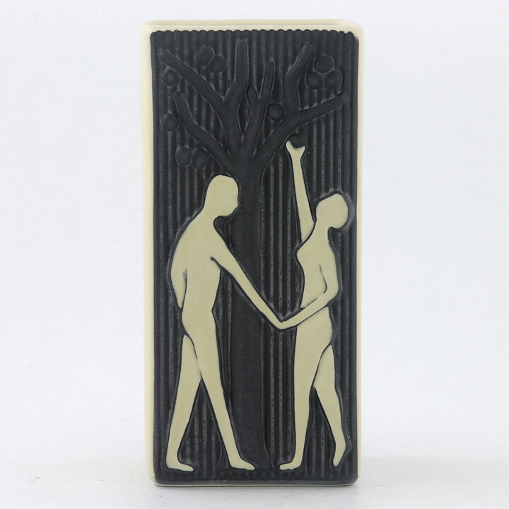 Svend Aage Holm Sørensen (You and I 1958) Black/White Vase "Adam and Eve" 16 cm