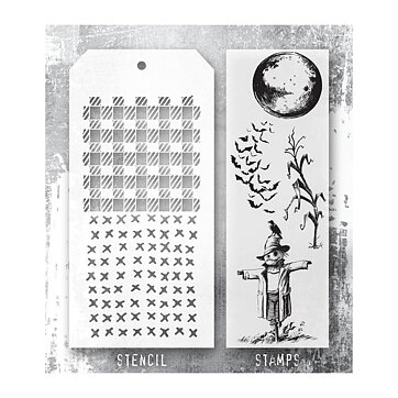 Tim Holtz Mixed Media Stamps & Stencil- Halloween Set 70