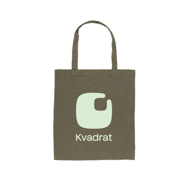 Shoppingkasse i återvunnen bomull 145gsm  GRÖN 