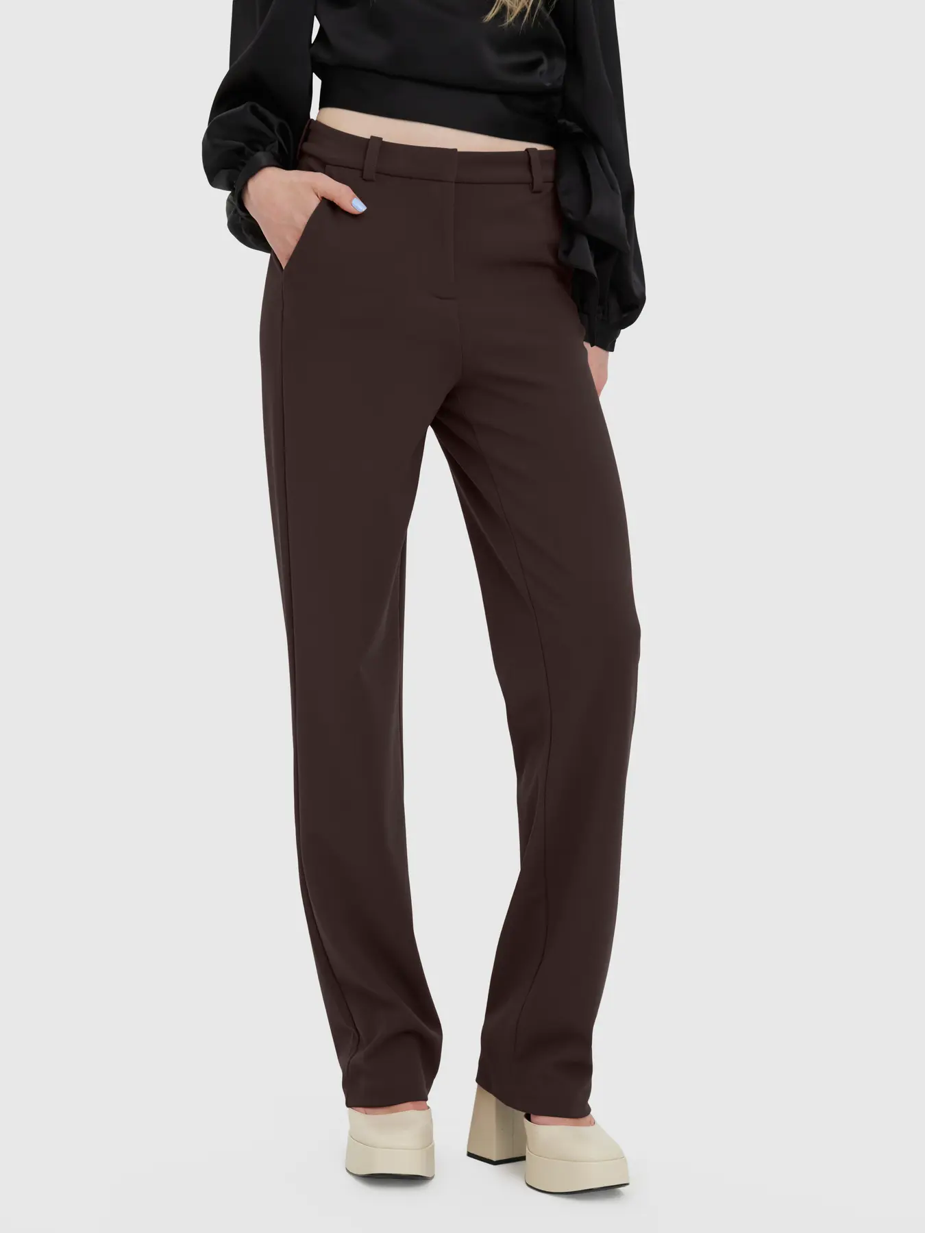 Vero Moda - Zamira Rak Byxa Brun