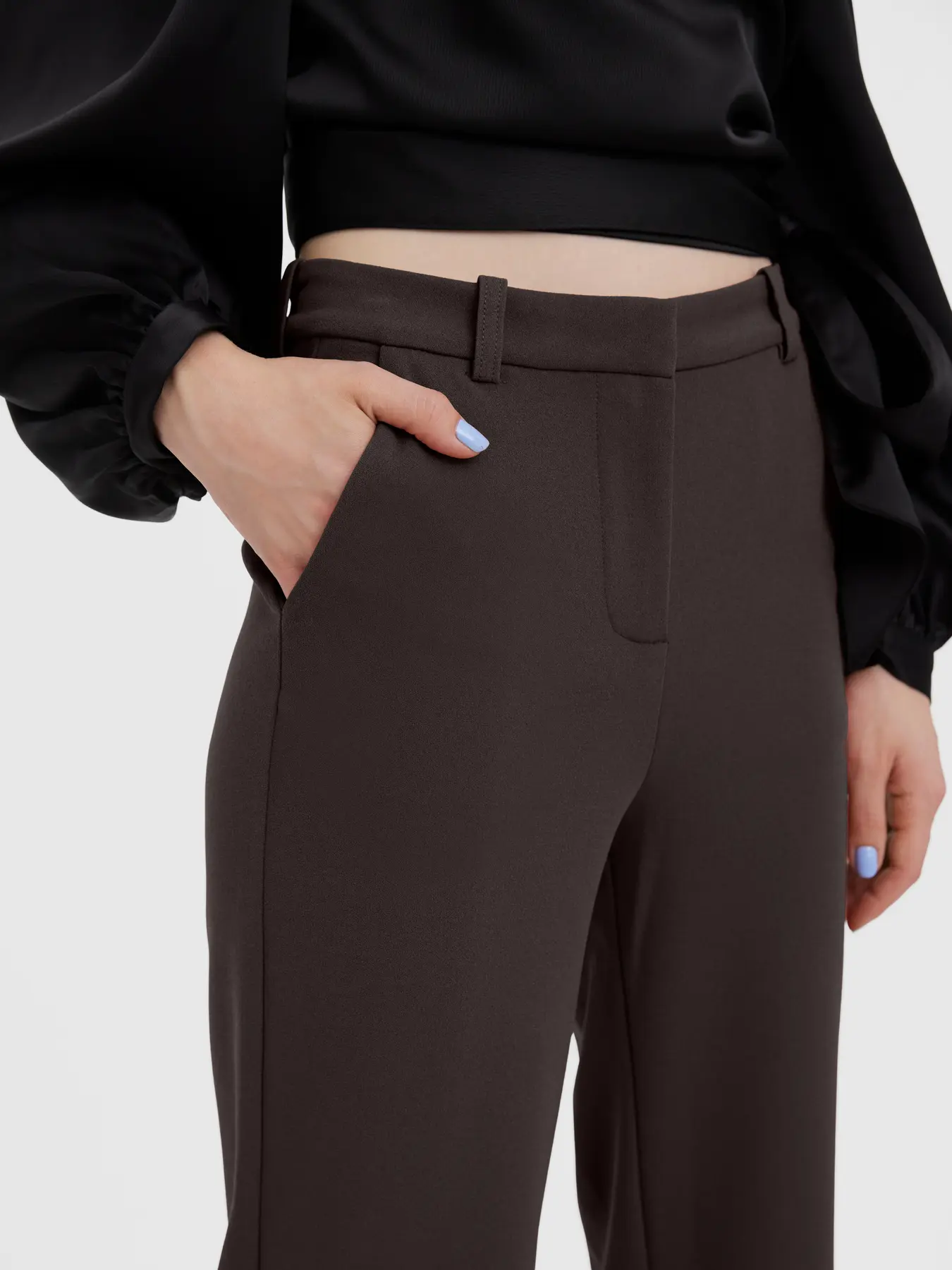 Vero Moda - Zamira Rak Byxa Brun - 4