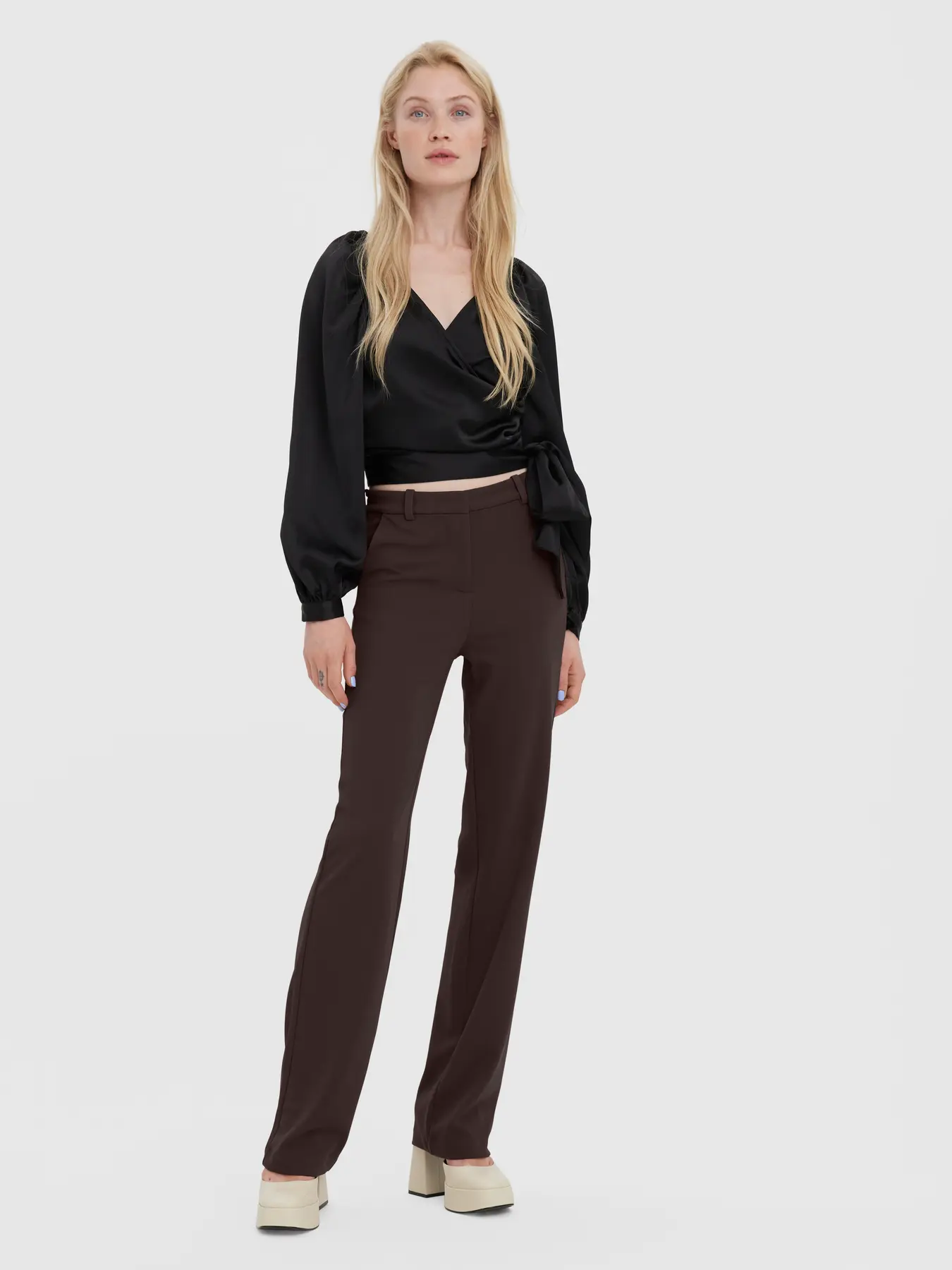 Vero Moda - Zamira Rak Byxa Brun - 3