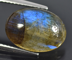 Piedra preciosa labradorita suelta natural ovalada de 4,56 ct de 14 x 10 mm con un impresionante juego de colores