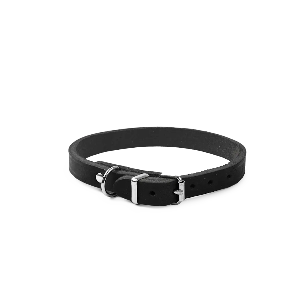 Selected by ZOO Leather Necklace Hera adjustable, Black - Various sizes - 8