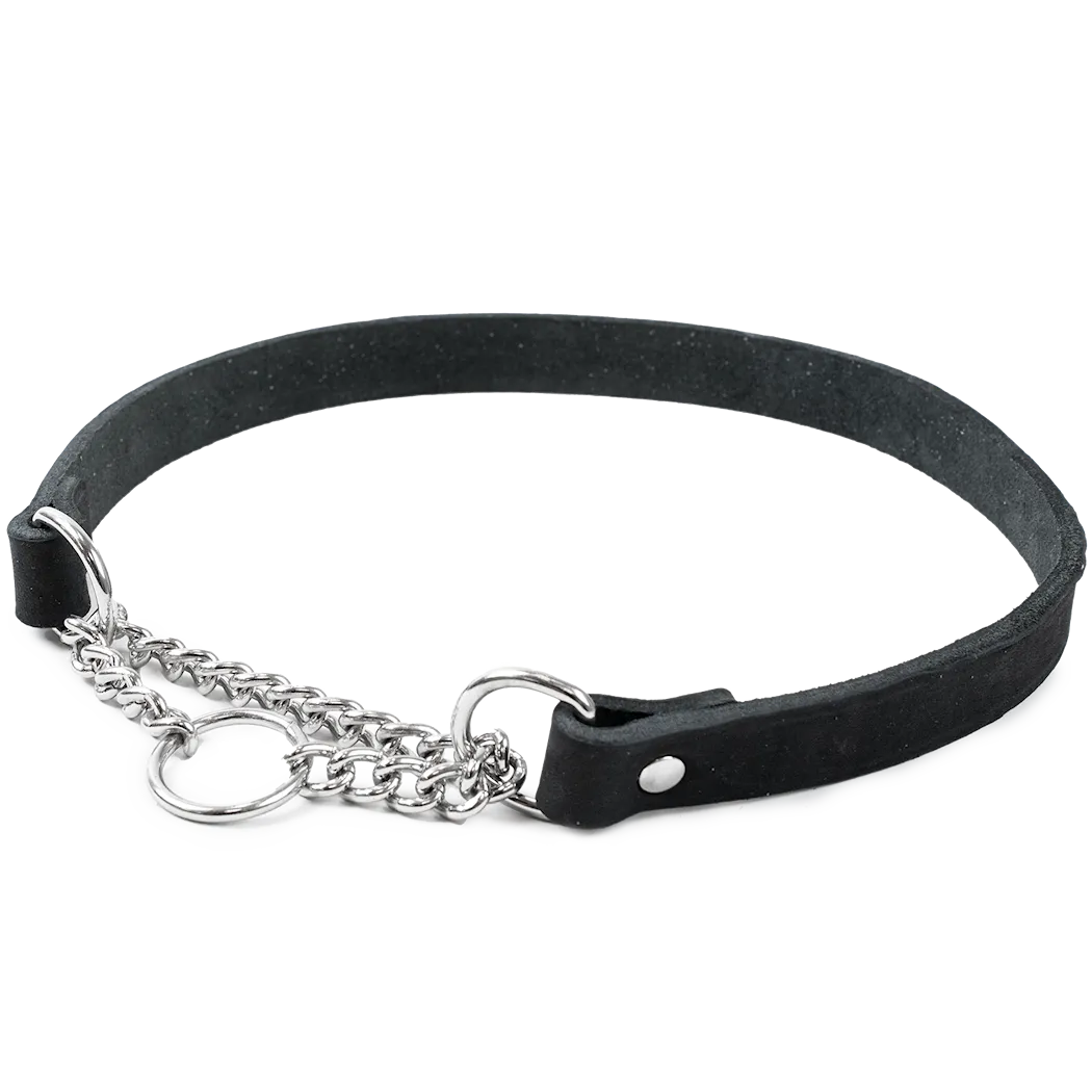 Selected by ZOO Leather Necklace Hera Half Iron, Black - Various sizes