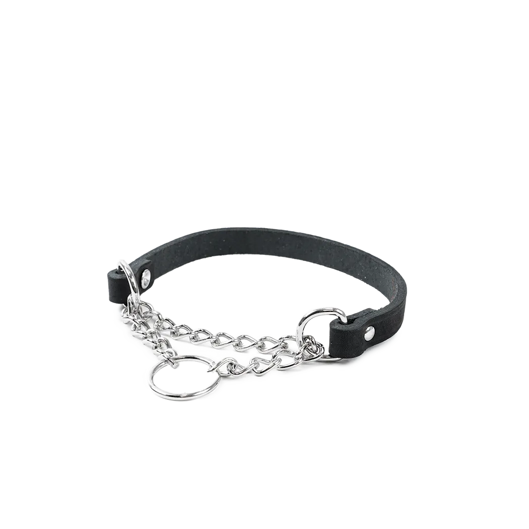 Selected by ZOO Leather Necklace Hera Half Iron, Black - Various sizes - 6
