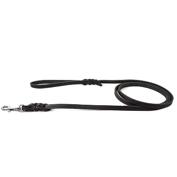 Selected by ZOO Leather leash Hera, Black - Various sizes