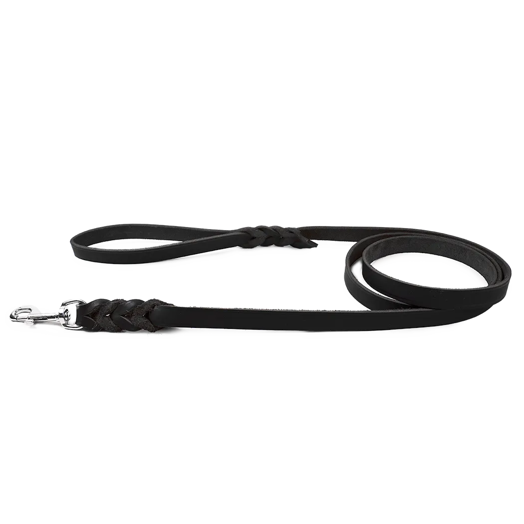Selected by ZOO Leather leash Hera, Black - Various sizes
