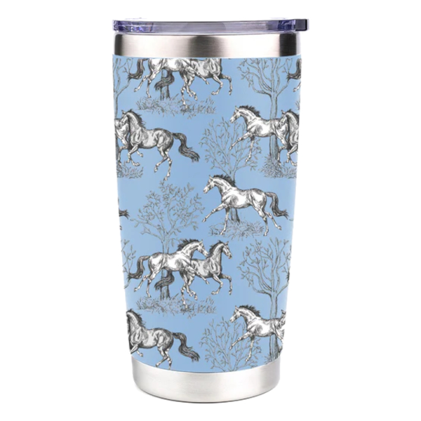 Termosmugg AWST Intl Hästmotiv Blue Toile