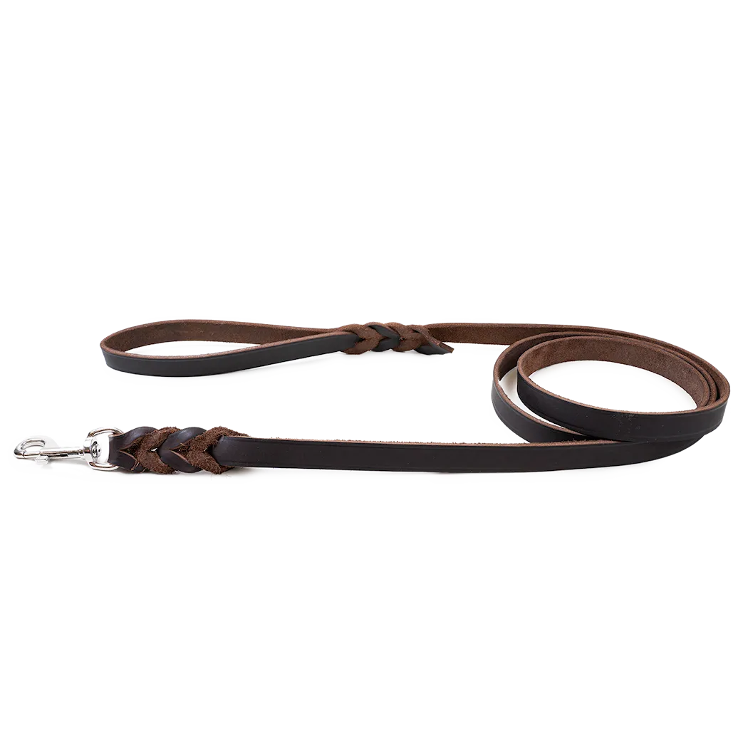 Selected by ZOO Leather leash Hera, Brown - Various sizes