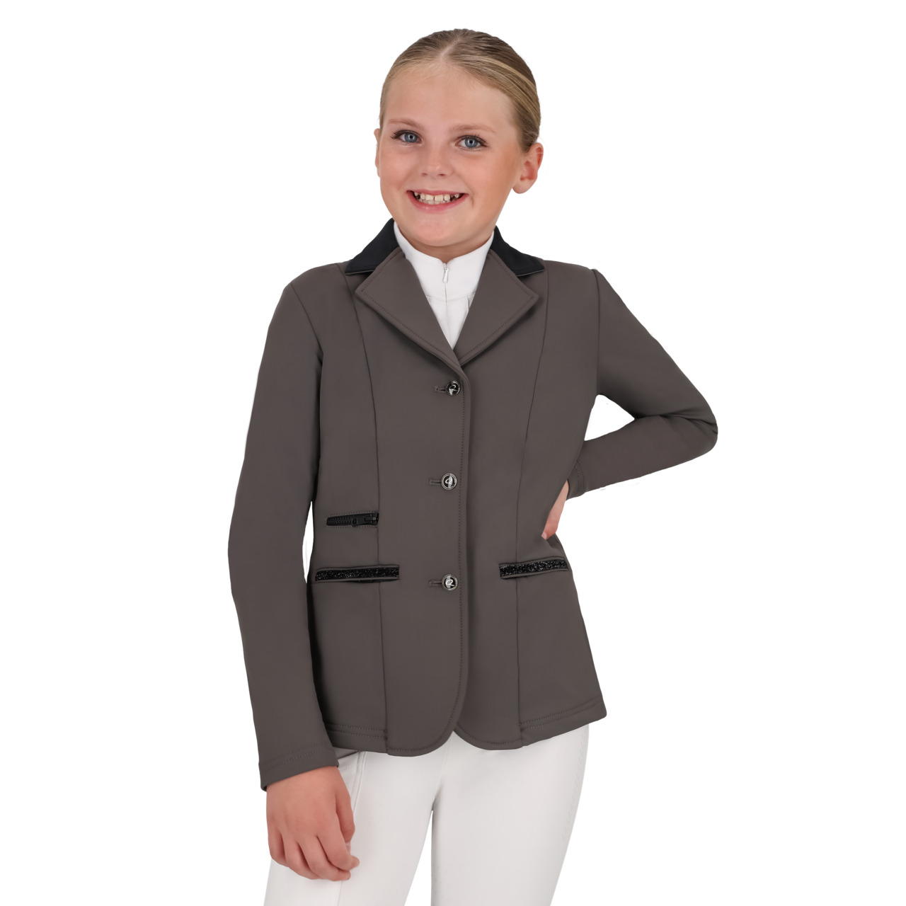 QHP Juliet Junior Tävlingskavaj - Anthracite (128)