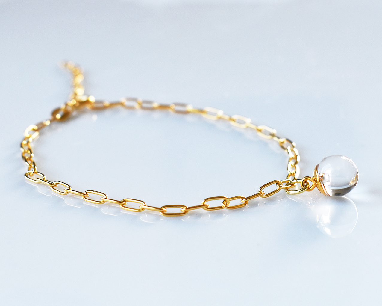 UDDEN DROPPE - armband i klart glas guldpläterat - 2