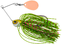 Ett litet spinnerbait på 14g för abborre och andra predatorer - grön