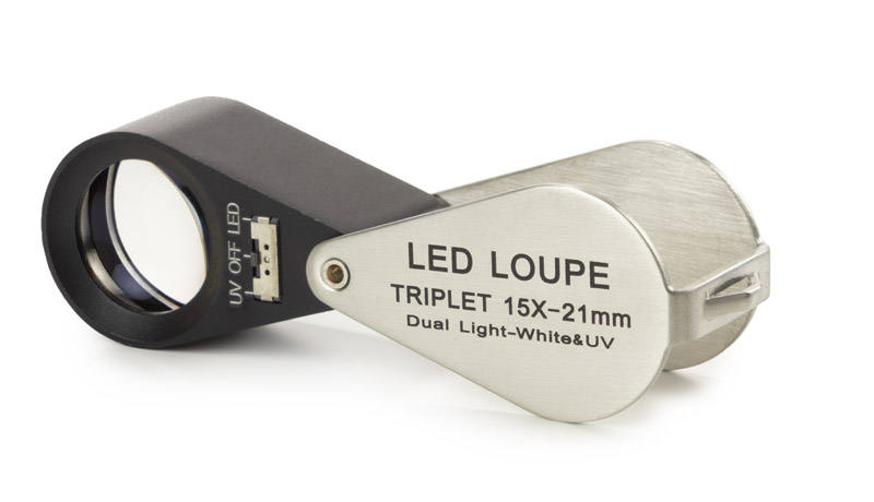 DEMO – Euromex PB.5018-LUV lupp 15×, akromatisk triplett, LED/UV