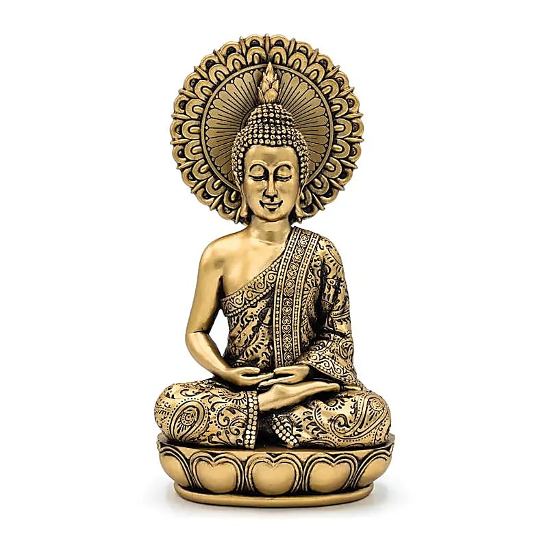 Meditation Buddha staty guldfärgad