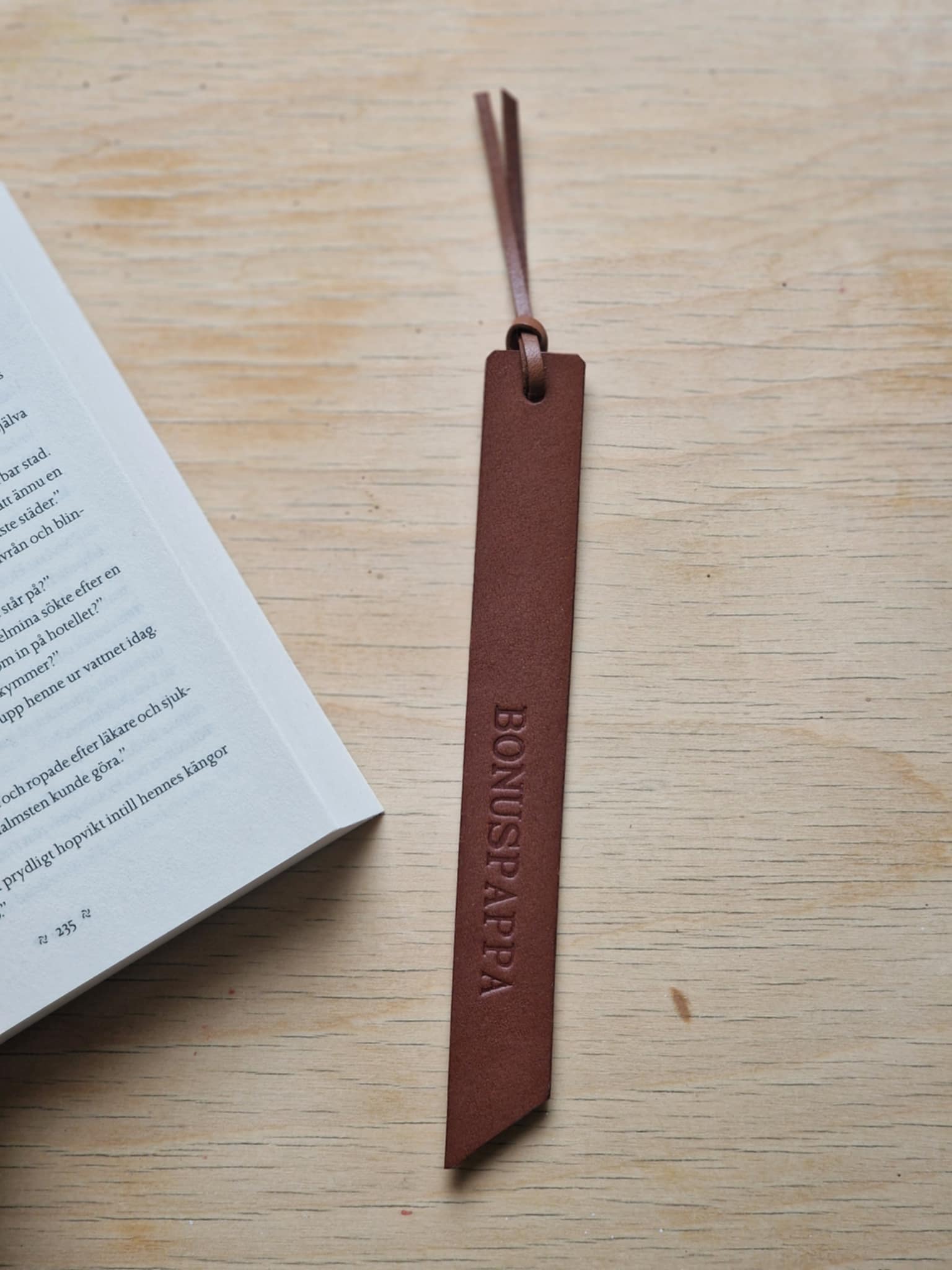 Leather bookmark "PAPPA" - 3