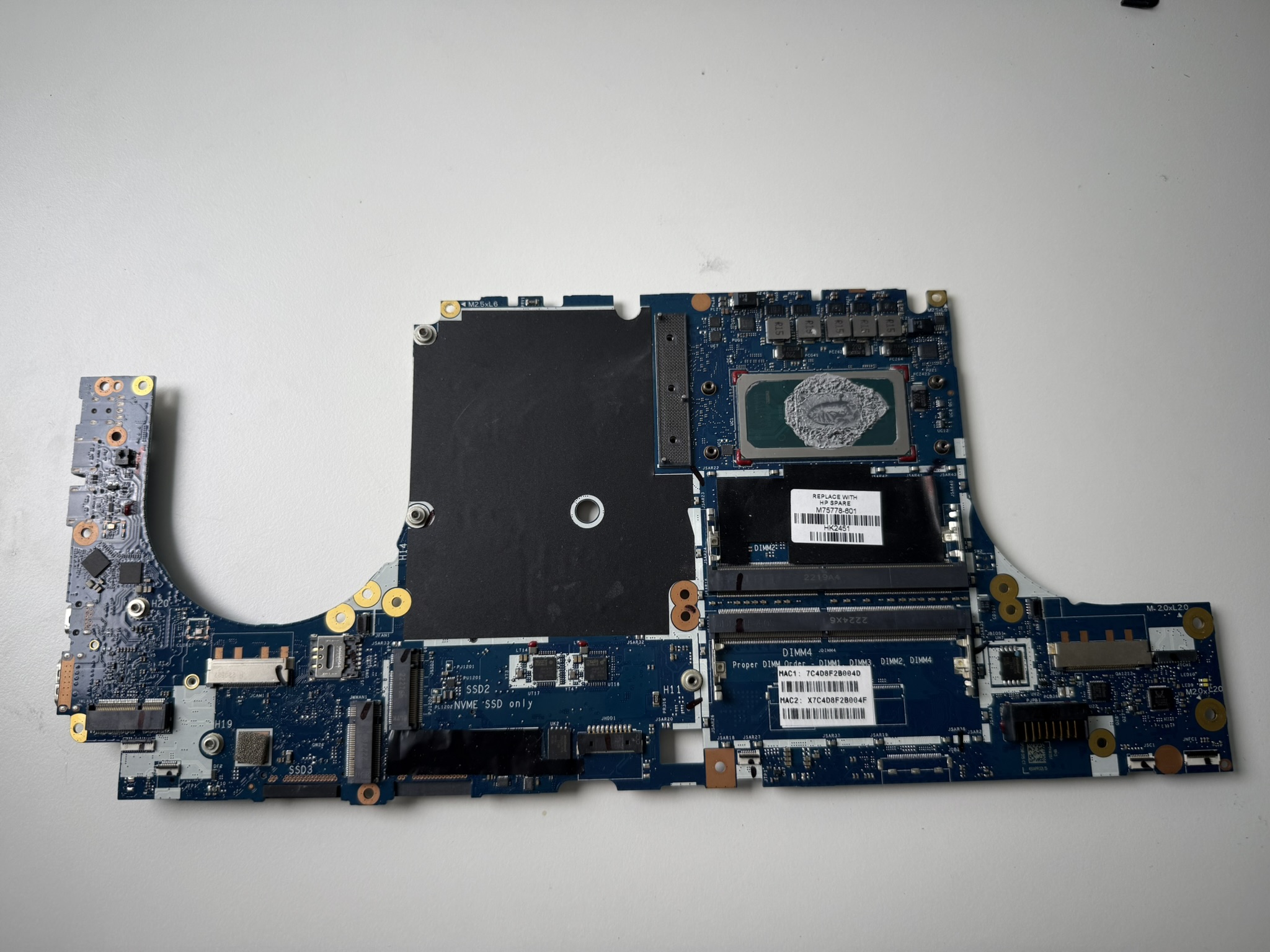 Moderkort HP ZBook Fury 15 G8 i7-11850H 2.5GHz Motherboard M75778-601 GPZ50-LA-K771P
