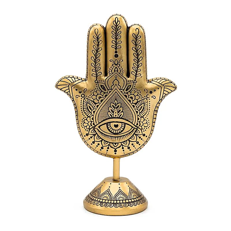 Deco Hand av Fatima på bas guldfärgad