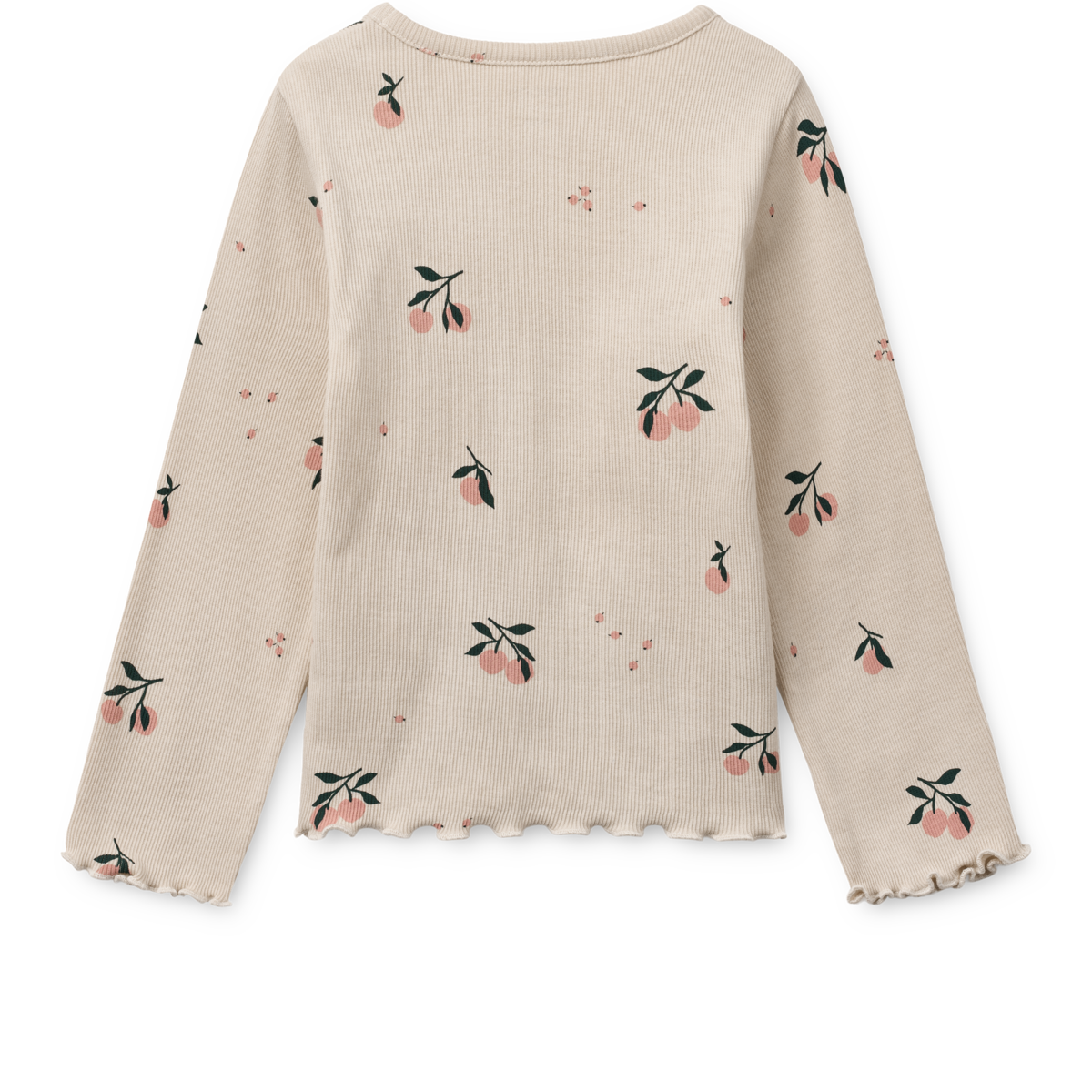 Nieve Printed Longsleeve Rib T-shirt Peach Sea shell - 2