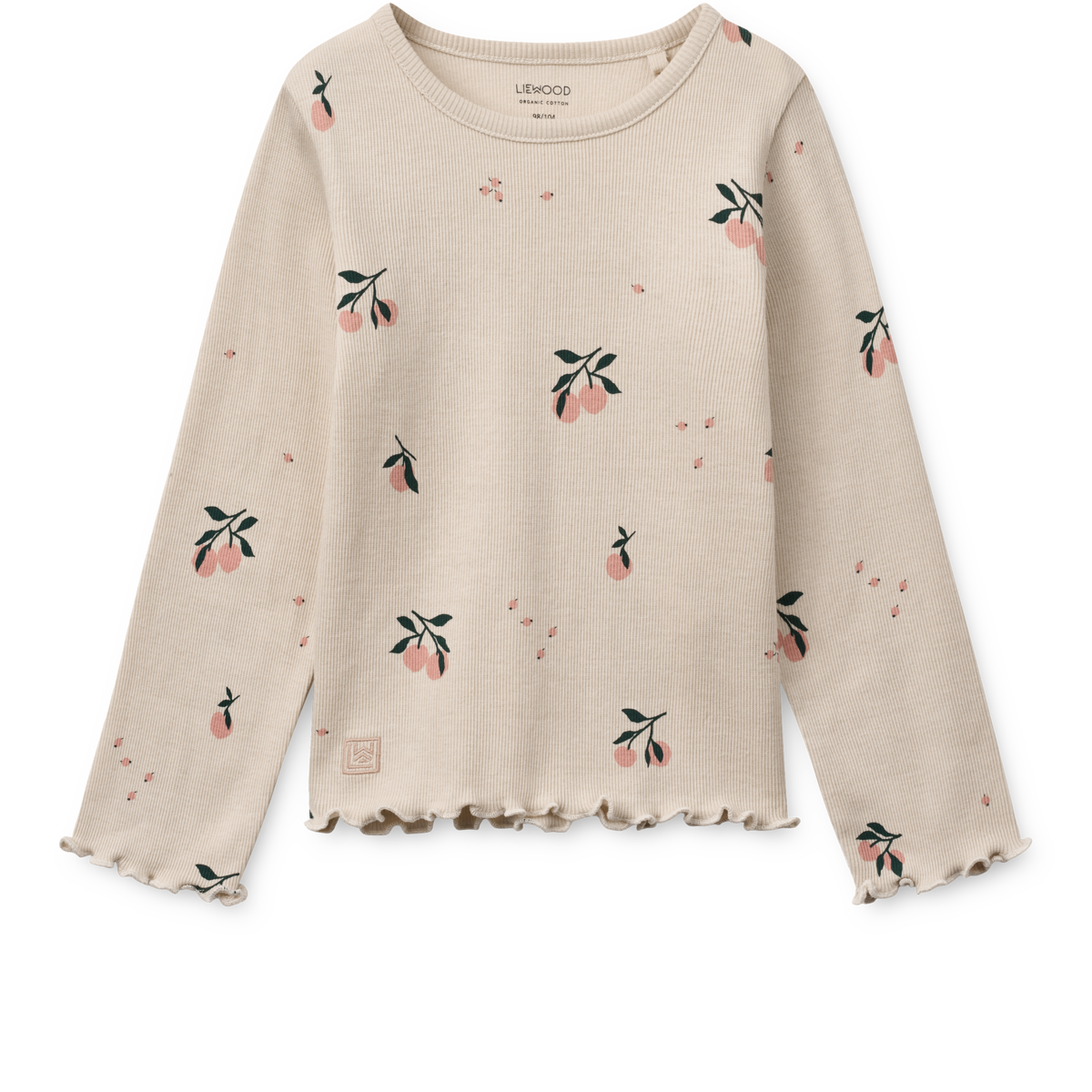 Nieve Printed Longsleeve Rib T-shirt Peach Sea shell