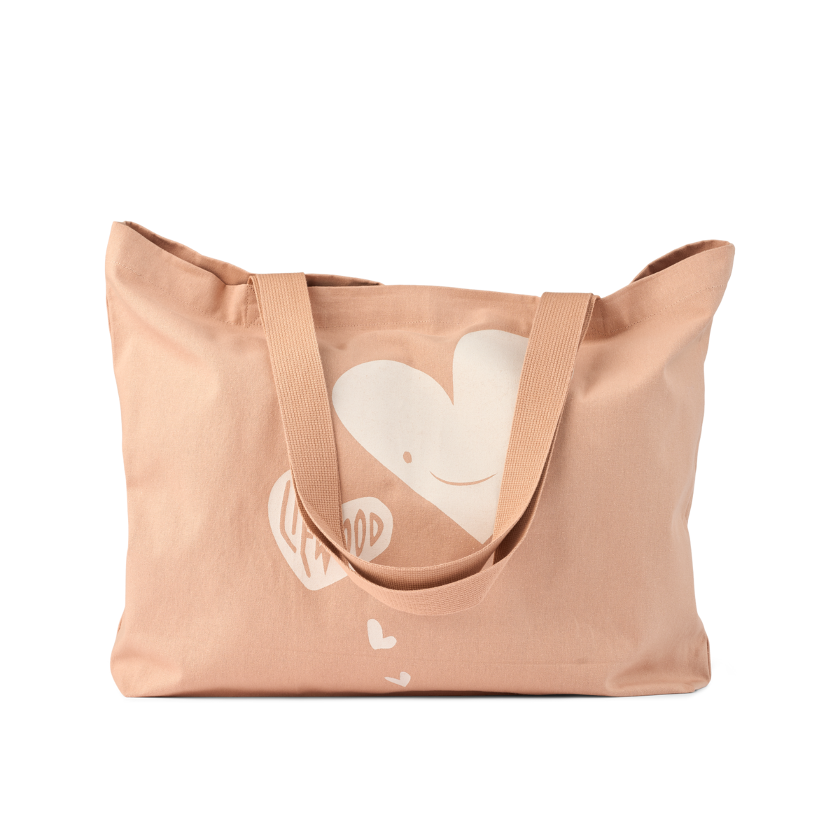 Big Totebag Hearts Pale tuscany