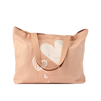 Big Totebag Hearts Pale tuscany