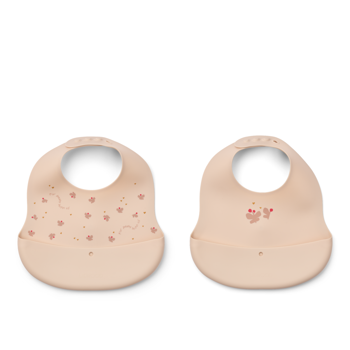 Ember Printed Bib 2-pack Mini Butterfly Apple blossom