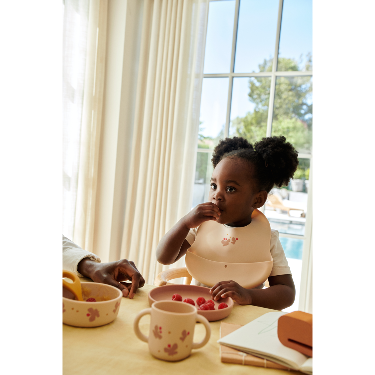 Ember Printed Bib 2-pack Mini Butterfly Apple blossom - 3
