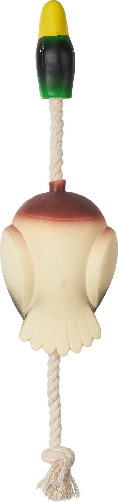 Hundleksak latexand med rep