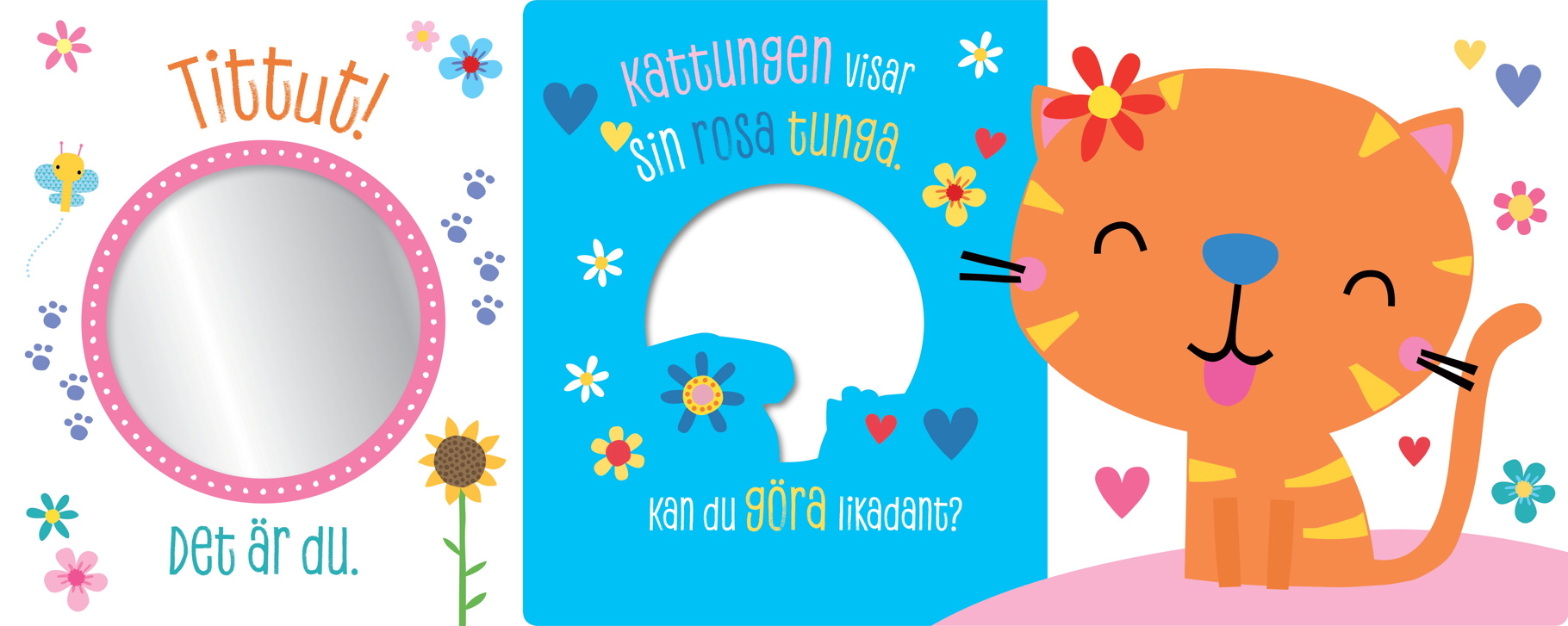 Titta och härma djurungarna spegelbok - 2