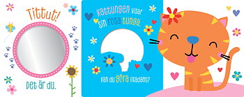 Titta och härma djurungarna spegelbok