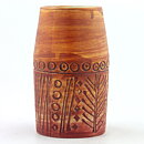 リサラーソン  Tarragonaシリーズ  茶色のベース  レリーフ装飾  (15cm)  1959年〈試作品〉
