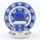 Raija Uosikkinen (Ali 1961) Coffee Cup (9 cm ) and Plate (17 cm) with Blue Flower Decor <Sample Images> 