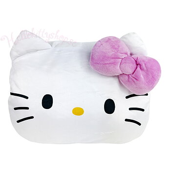 Hello Kitty Handvärmande 3D Plysch Kudde 30 cm - Rosa Rosett