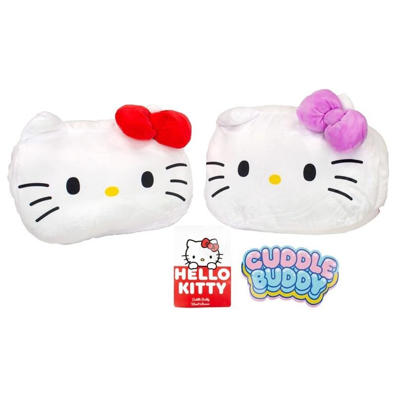 Hello Kitty Handvärmande 3D Plysch Kudde 30 cm - Rosa Rosett - 3