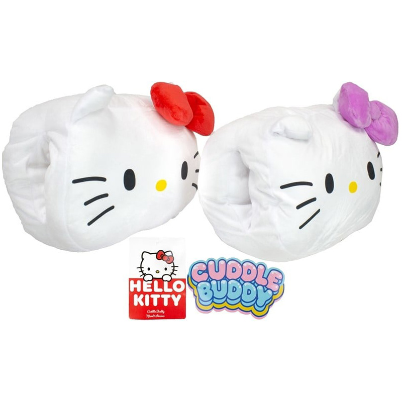 Hello Kitty Handvärmande 3D Plysch Kudde 30 cm - Rosa Rosett - 4