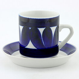 Raija Uosikkinen (Sotka 1968) Coffee Cup with Blue Decor 8,5 cm (4)