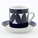 Raija Uosikkinen (Sotka 1968) Coffee Cup with Blue Decor 8,5 cm (5)