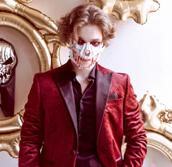 Mask utklädnad - Läskig med blodiga tänder -1