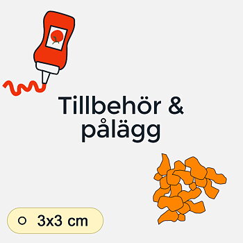 Bildstödsbilder Tillbehör och pålägg, 3x3 cm