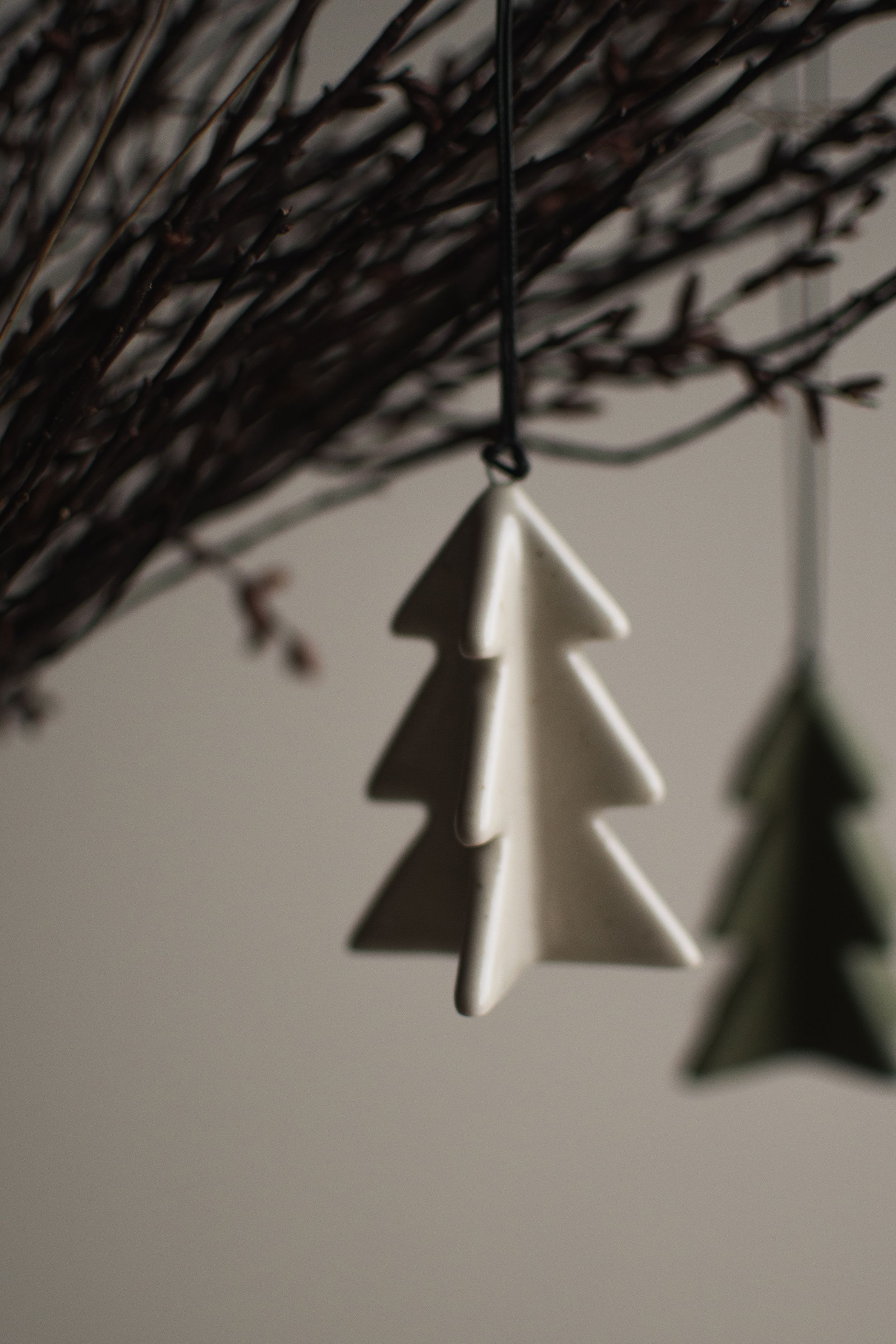 Hanging Winter Tree 7 cm - Vanilla - DBKD