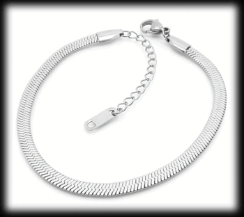 Orm länk armband - rostfritt stål.