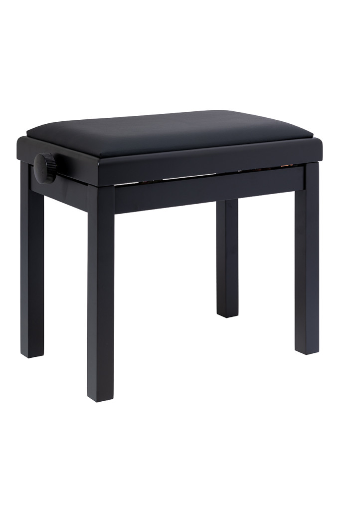 PB06G  Black Pianobench, Matt + Black Vinyl top