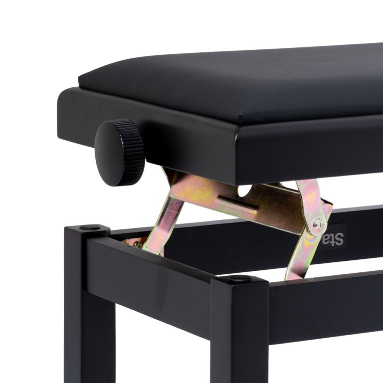 PB06G  Black Pianobench, Matt + Black Vinyl top - 2