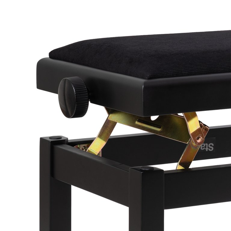 PB06G  Black Pianobench, Matt+Velvet top - 2