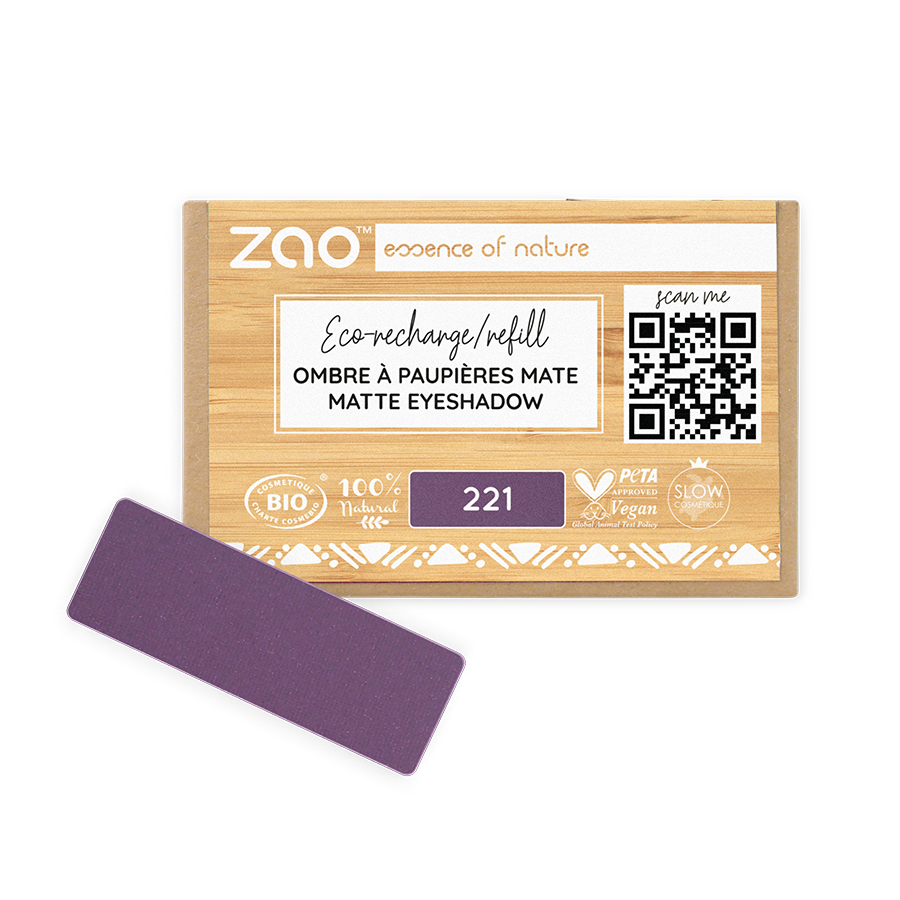 ZAO Refill Rectangle Eye Shadow 221 Matt plum