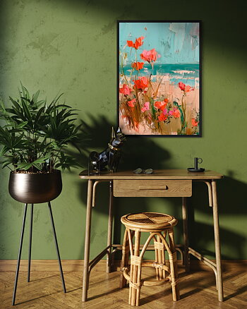 Flowers By The Sea No 01 - Poster