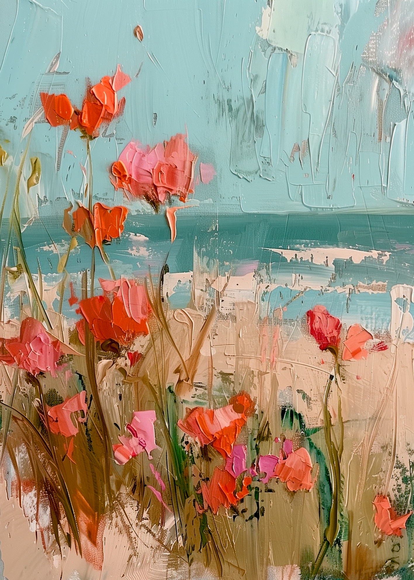 Flowers By The Sea No 01 - Poster - 2