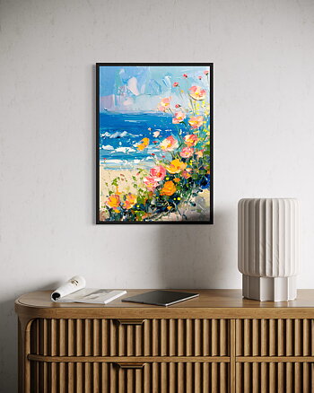 Flowers By The Sea No 02 - Poster