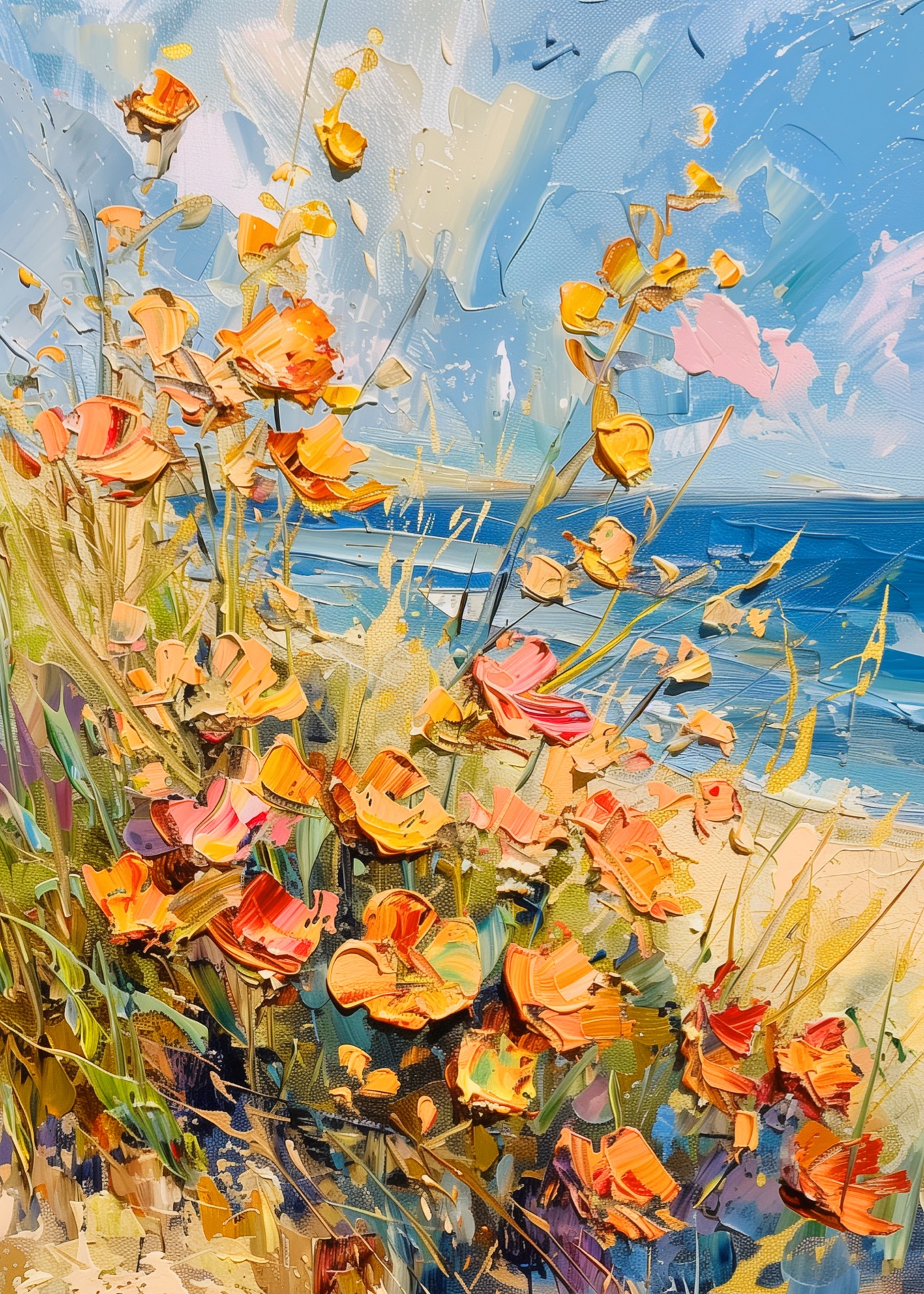 Flowers By The Sea No 03 - Poster - 2